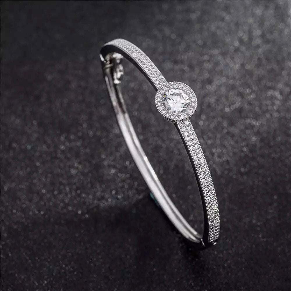 Du'a Solitaire Bangle - Silver Tone (Premium Stainless Steel)