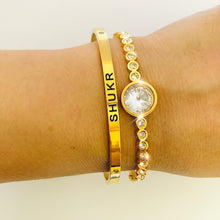 Load image into Gallery viewer, Sabr ~ this too shall pass -  Yellow Gold Plated Bangle
