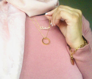 Happiness - Arabic crystal necklace - 18K Gold plated