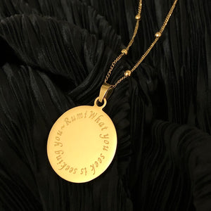 RUMInate Collection - Rumi Quote Necklace (18K Yellow Gold Plated)
