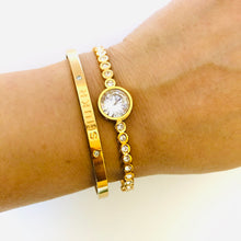 Load image into Gallery viewer, Sabr ~ this too shall pass -  Yellow Gold Plated Bangle

