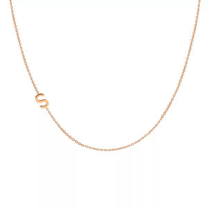 Rolled Gold Initial Necklace  - letter S