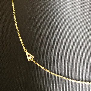 Rolled Gold Initial Necklace - letter A