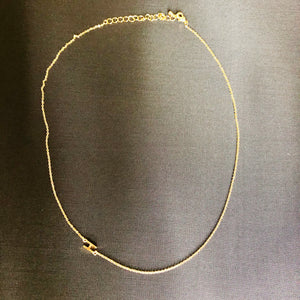 Rolled Gold Initial Necklace  - letter H