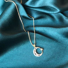 Load image into Gallery viewer, Celestial Collection - Crescent Moon Crystal Necklace (Gold Tone)
