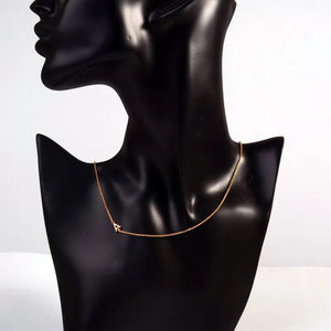 Rolled Gold Initial Necklace  - letter H