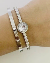 Load and play video in Gallery viewer, Patience Silver Tone Cuff Bangle (Premium Stainless Steel)

