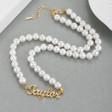 Load image into Gallery viewer, Pearl Custom Name Necklace
