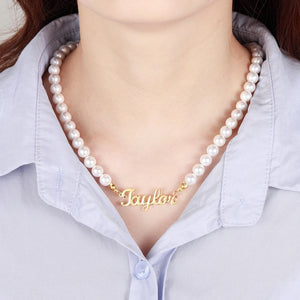 Pearl Custom Name Necklace