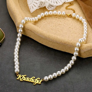 Pearl Custom Name Necklace