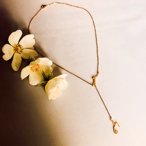 Sabrin - Signature lariat necklace in 18K Rose Gold plated
